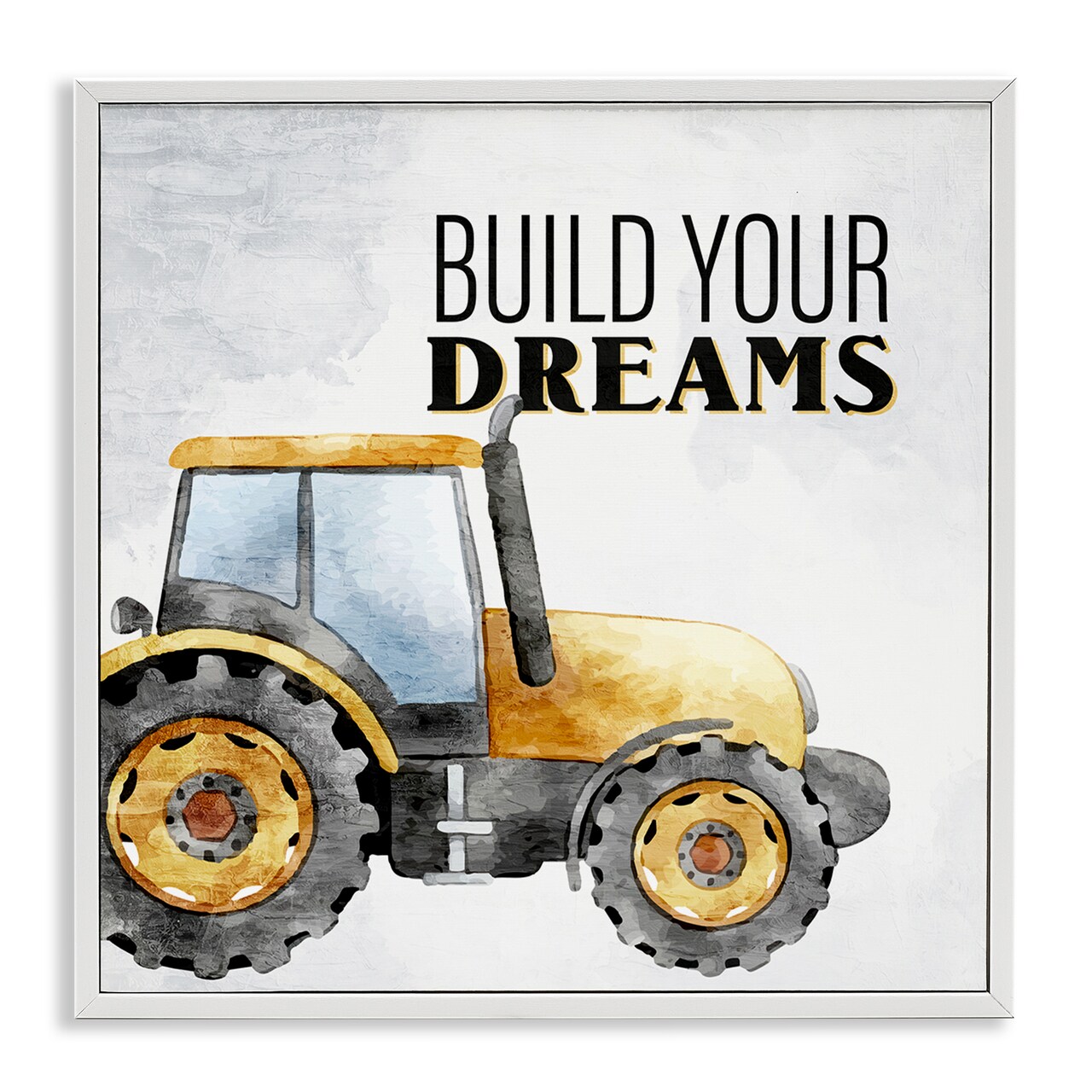 Stupell Industries Build Your Dreams Phrase Framed Giclee Wall Art Design by Kim Allen